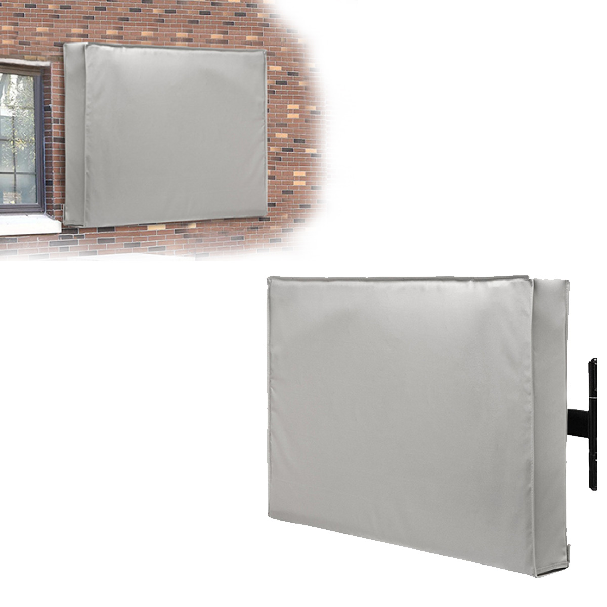 Outdoor TV Cover 46-48 50-52 inch - with Zipper, Weatherproof, Waterproof 360 Degrees Protection, 60 to 65 inch Soft Non Scratch Interior - Gray - 50-52Inches